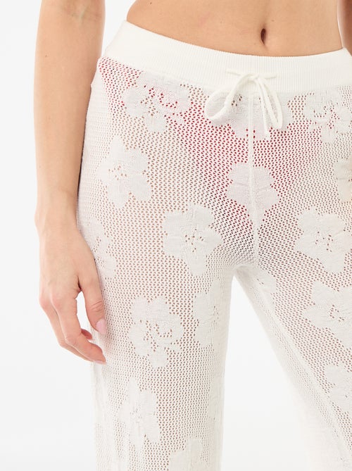 Pantalone da spiaggia in maglia crochet floreale - Kiabi