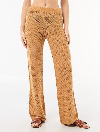 Pantalone da spiaggia in maglia crochet
