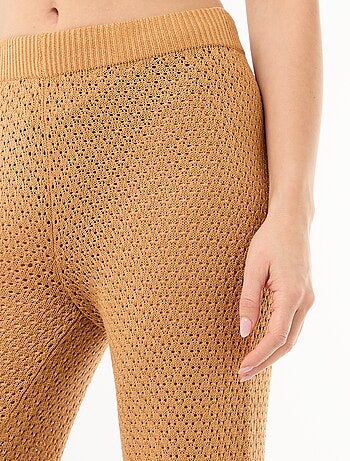 Pantalone da spiaggia in maglia crochet
