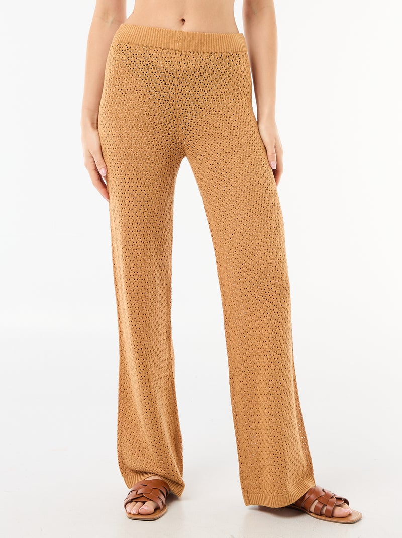Pantalone da spiaggia in maglia crochet Marrone - Kiabi
