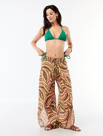 Pantalone da spiaggia in viscosa stampata