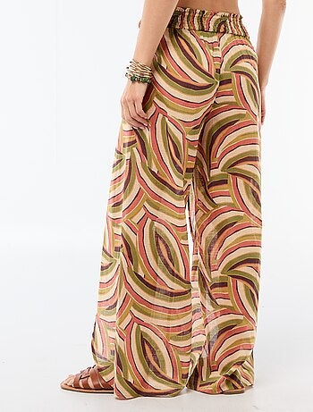 Pantalone da spiaggia in viscosa stampata