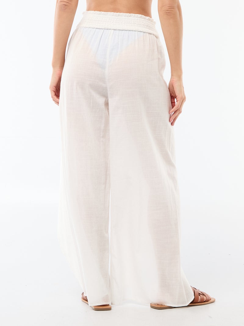 Pantalone da spiaggia in viscosa stampata Bianco - Kiabi
