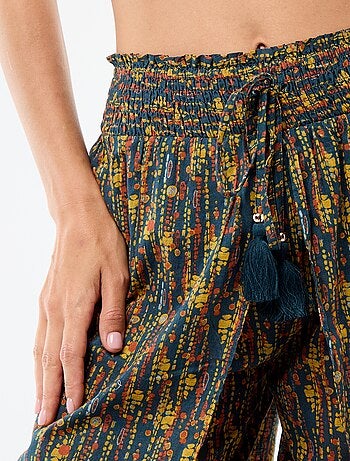 Pantalone da spiaggia in viscosa stampata