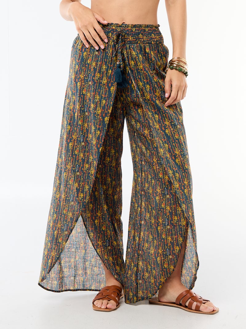 Pantalone da spiaggia in viscosa stampata Blu - Kiabi