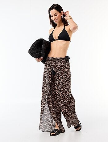 Pantalone da spiaggia in viscosa stampata