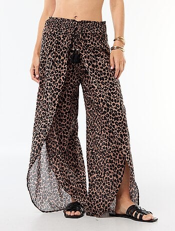 Pantalone da spiaggia in viscosa stampata