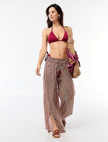 Pantalone da spiaggia in viscosa stampata