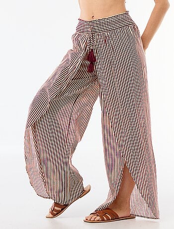 Pantalone da spiaggia in viscosa stampata