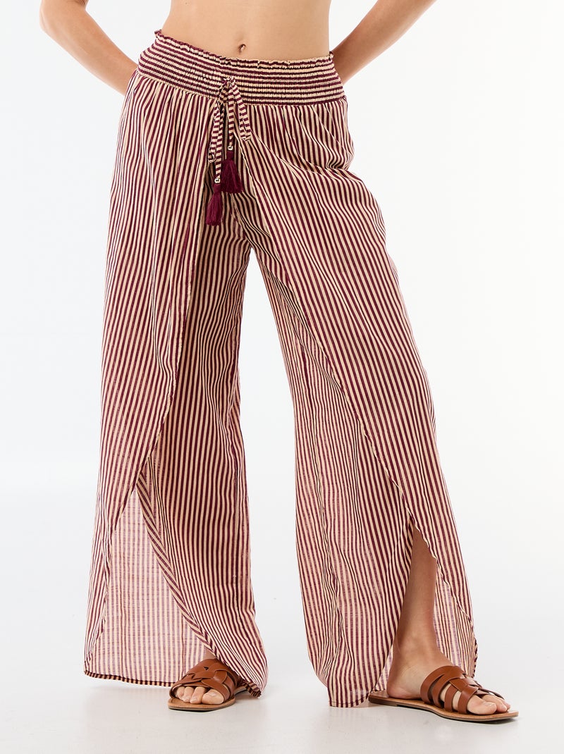Pantalone da spiaggia in viscosa stampata Rosso - Kiabi