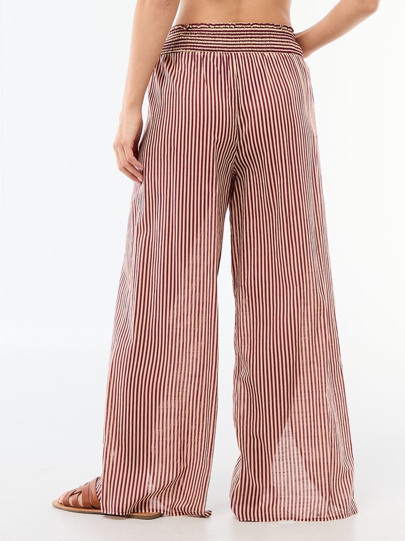 Pantalone da spiaggia in viscosa stampata Rosso - Kiabi