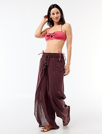 Pantalone da spiaggia in viscosa stampata