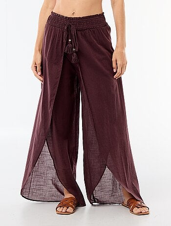 Pantalone da spiaggia in viscosa stampata