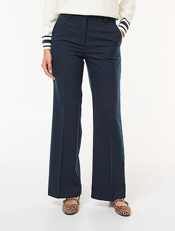 Pantaloni da tailleur tinta unita taglio dritto