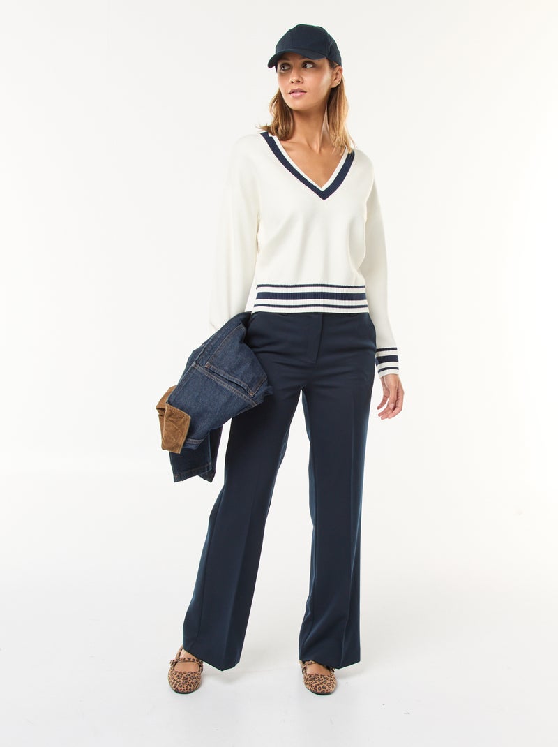 Pantalone da tailleur tinta unita taglio dritto Blu - Kiabi