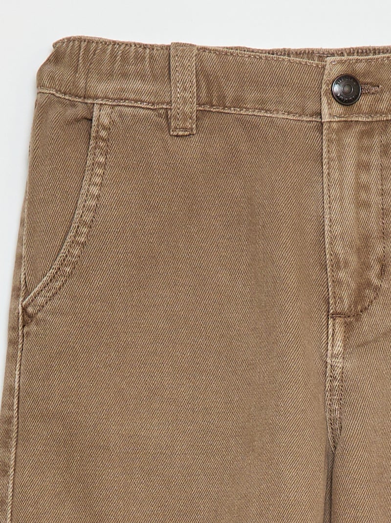 Pantalone denim / jeans taglio balloon ampio Beige - Kiabi