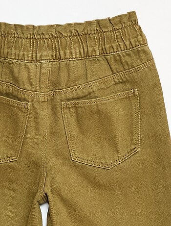 Pantalone denim mom a vita alta