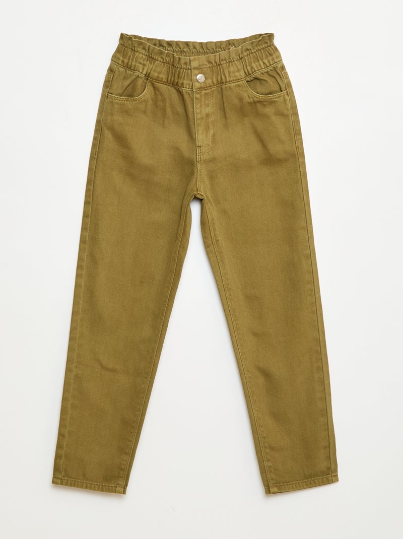 Pantalone denim mom a vita alta Verde - Kiabi