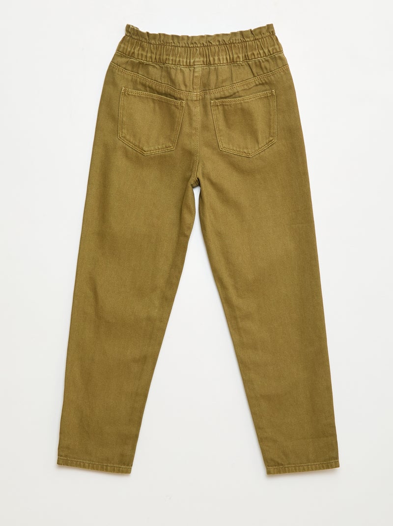 Pantalone denim mom a vita alta Verde - Kiabi