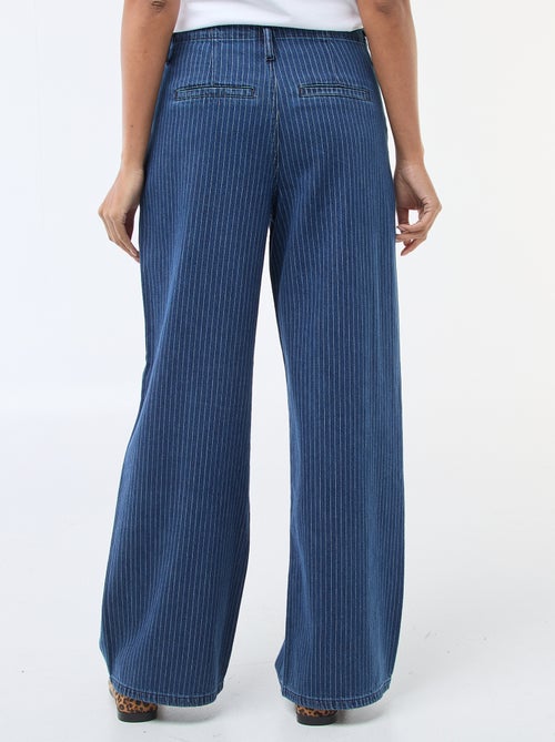 Pantalone denim wide leg a righe - Kiabi