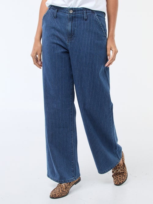 Pantalone denim wide leg a righe - Kiabi
