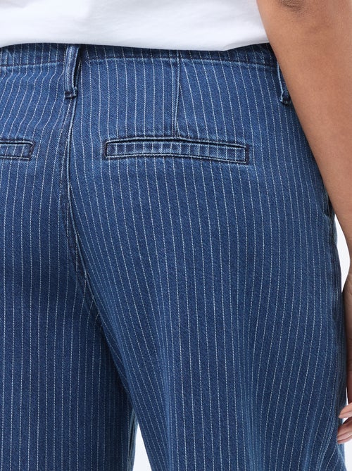 Pantalone denim wide leg a righe - Kiabi