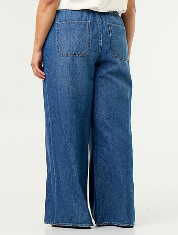 Pantalone denim wide leg