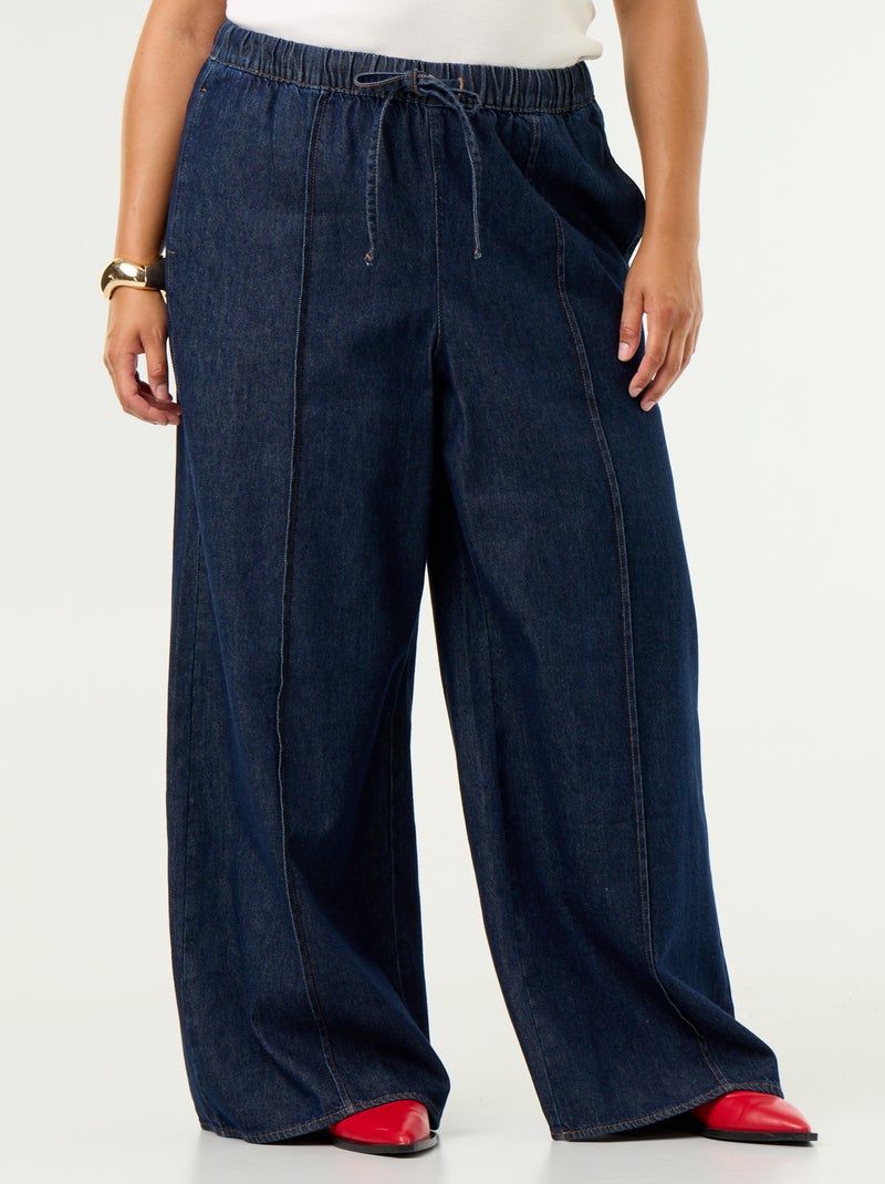 Pantalone denim wide leg Blu - Kiabi