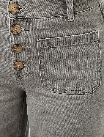 Pantaloni denim wide tinta unita