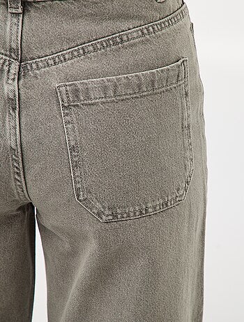 Pantaloni denim wide tinta unita