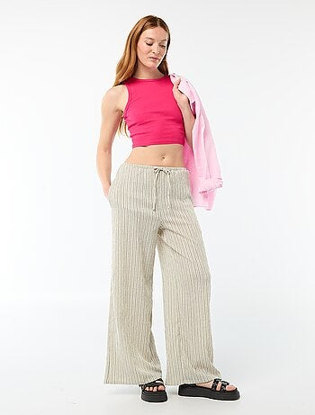 Pantalone largo in maglia da donna