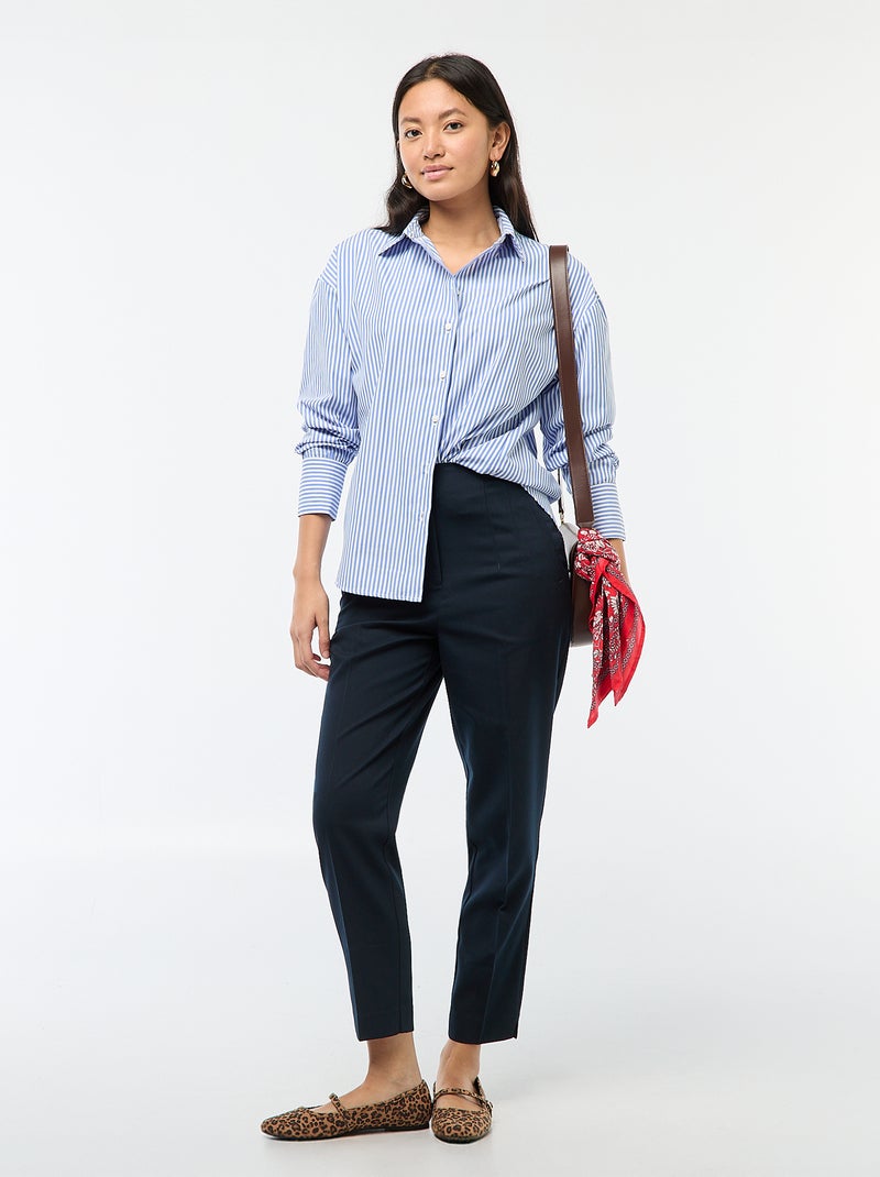 Pantalone dritto a vita alta Blu - Kiabi