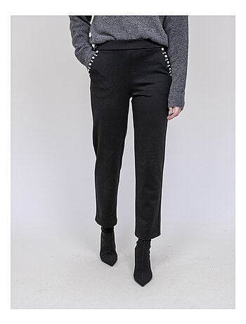 Pantalone dritto con dettagli strass ESMENA