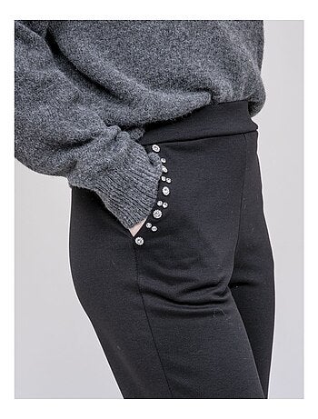 Pantalone dritto con dettagli strass ESMENA