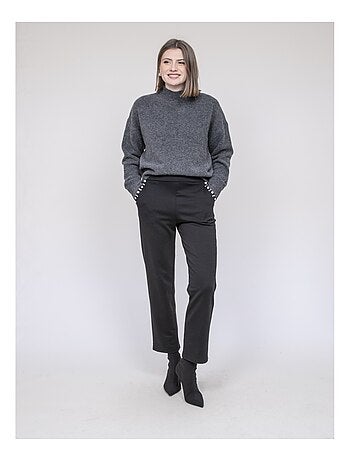 Pantalone dritto con dettagli strass ESMENA