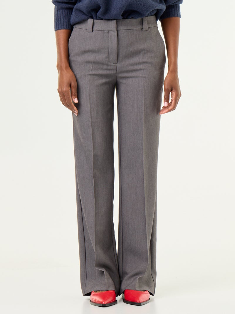 Pantalone dritto con vita cinturata Grigio - Kiabi
