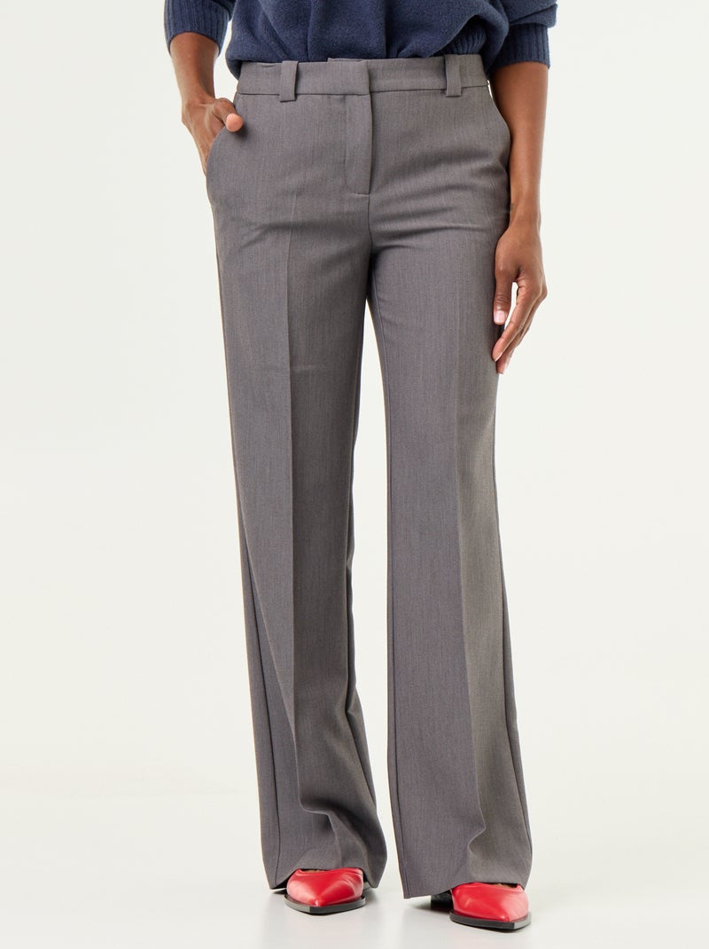 Pantalone dritto con vita cinturata Grigio - Kiabi