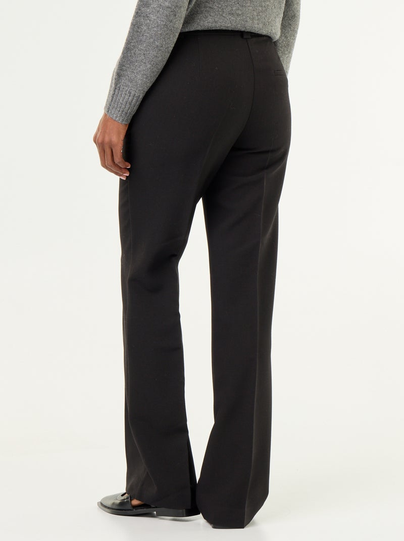 Pantalone dritto con vita cinturata Nero - Kiabi