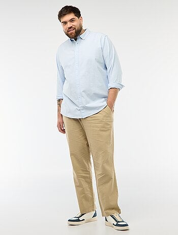 Pantalone dritto in lino misto
