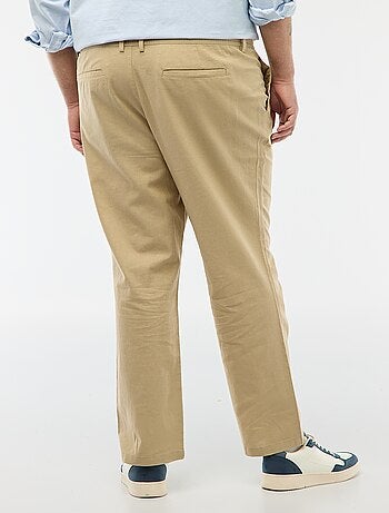 Pantalone dritto in lino misto