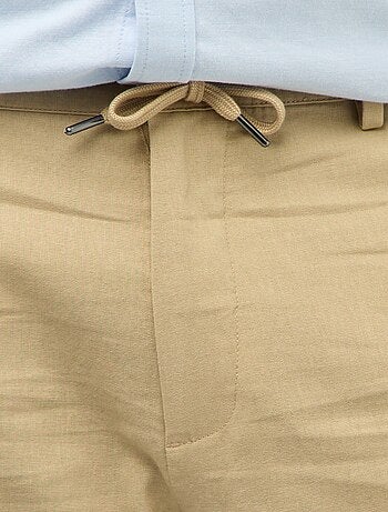 Pantalone dritto in lino misto