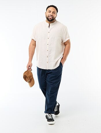 Pantalone dritto in lino misto