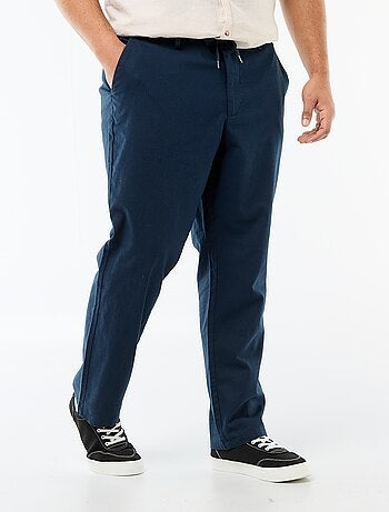 Pantalone dritto in lino misto