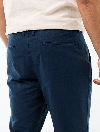 Pantalone dritto in lino misto