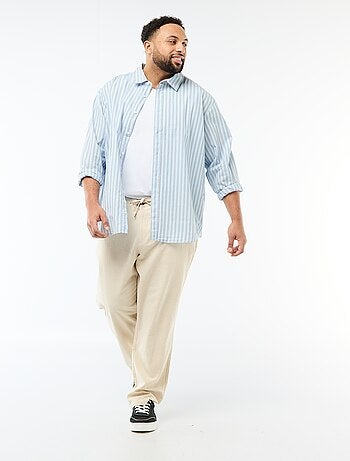 Pantalone dritto in misto lino