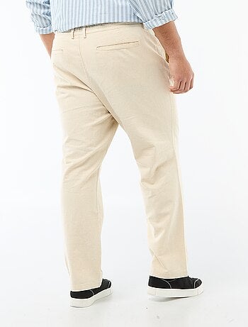 Pantalone dritto in misto lino