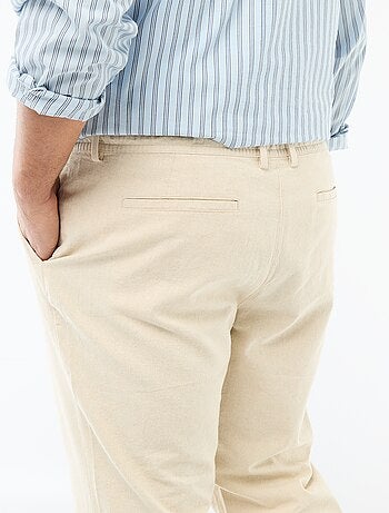 Pantalone dritto in misto lino