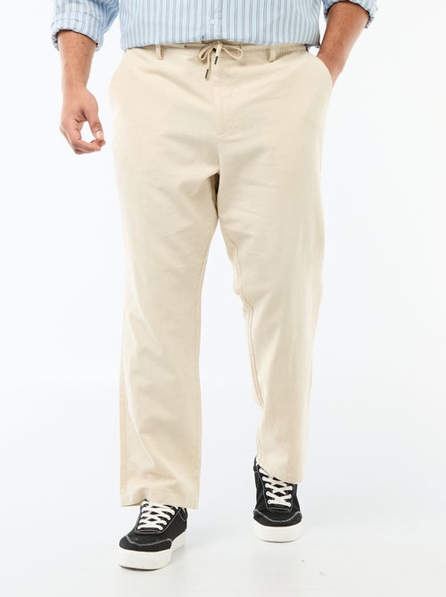 Pantalone dritto in misto lino - Kiabi