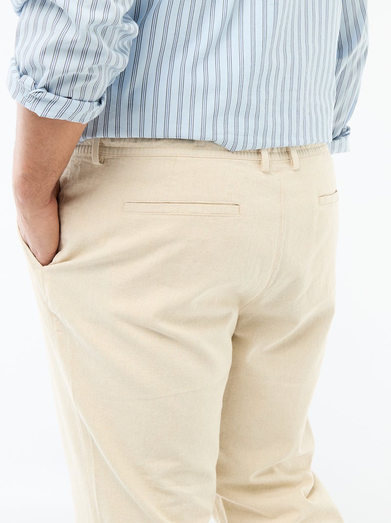 Pantalone dritto in misto lino Bianco - Kiabi