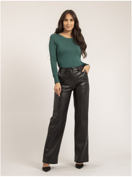 Pantalone dritto in similpelle EVANIA - Kiabi